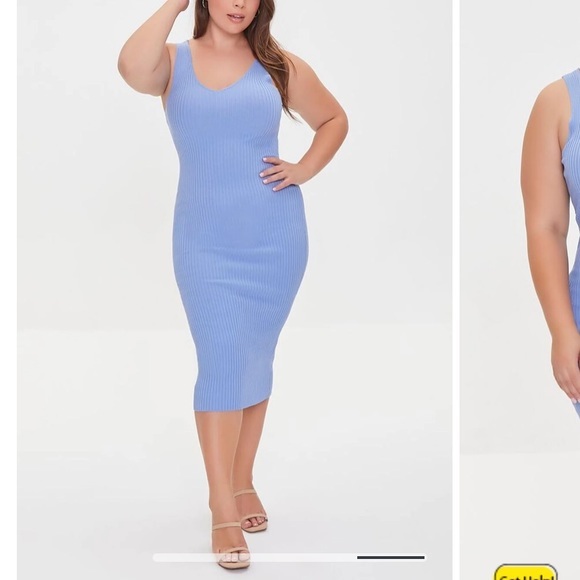 Forever 21 Plus 0X Blue Ribbed Tank dress - Picture 2 of 7